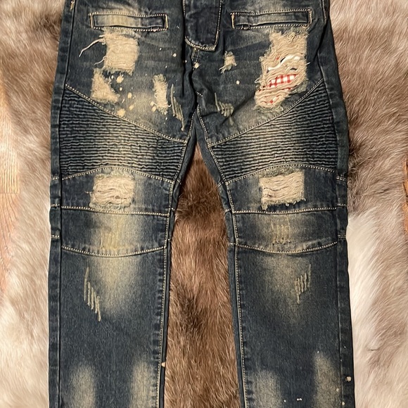 BALMAIN jeans NWT $1499 rare ripped with zippers - Picture 7 of 11